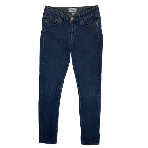 Paige Jeans Skyline Skinny 28 x 30 Dark Denim Stretch Los Angeles Comfortable! - Picture 1 of 10